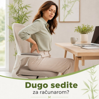 Bamboo Comfort ortopedski jastuk od memorijske pene za sedenje – podrška za leđa i trtičnu kost