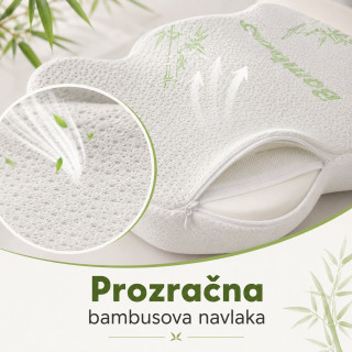 Bamboo Comfort ortopedski jastuk od memorijske pene za sedenje – podrška za leđa i trtičnu kost
