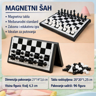 Sklopivi magnetni šah - trenira vijuge, razvija um