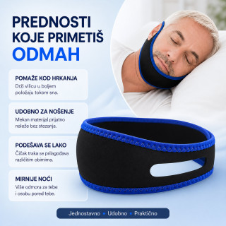Traka za bradu protiv hrkanja – podrška za mirniji san