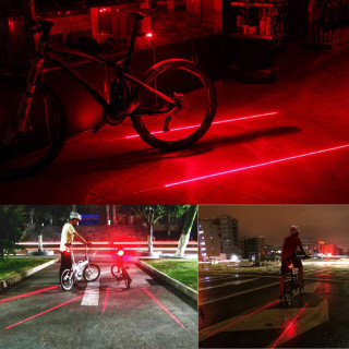 Zadnje svetlo za bicikl i dvostruki laser za odličnu vidljivost