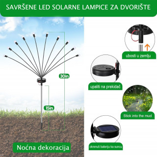 Buket dvorišnih LED solarnih lampica