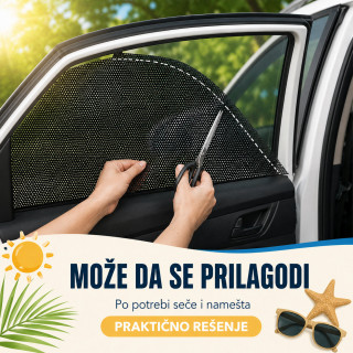Auto mrežica za sunce – zaštita za stakla za decu i putnike, 2 kom