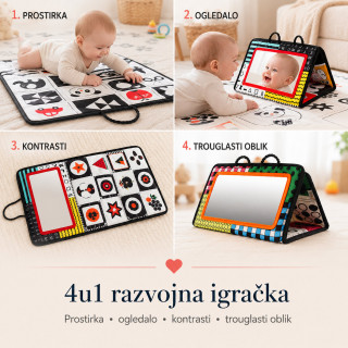 Baby Vision 4u1 razvojna prostirka sa ogledalom za bebe - Tummy Time