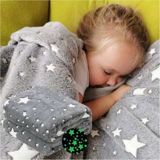 Gray Star Blanket - Sivo ćebe sa svetlećim zvezdama