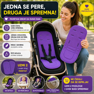 Univerzalna bebi podloga za kolica – mekana, periva i praktična