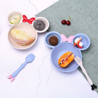 Mini Maus pastelni set - tanjirić sa kašikom i viljuškom