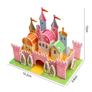 3D puzle za mališane - Šareni zamak sa utvrđenjem