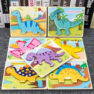 3D Dino kreativne drvene puzle razigranih motiva i boja