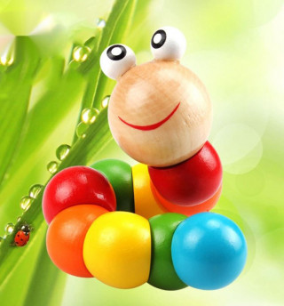 Drvena gusenica - edukativna igračka od drveta