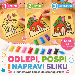 Set od 3 bojanke sa peskom za decu – kreativna peskovita umetnost
