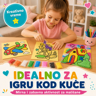 Set od 3 bojanke sa peskom za decu – kreativna peskovita umetnost