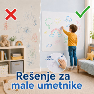 Magična zaštitna zidna folija za zid – dete crta, zid ostaje čist