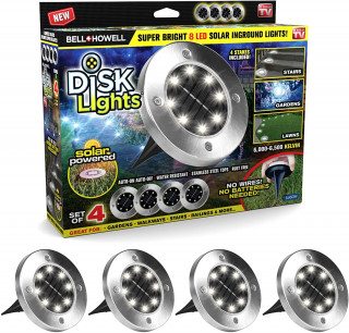 Disk Lights - Baštenske solarne disk ubodne lampe 4 kom