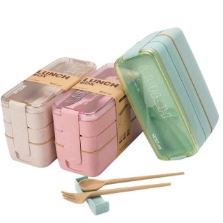 3u1 bento box  - eko kutija za ručak sa priborom