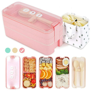 3u1 bento box  - eko kutija za ručak sa priborom