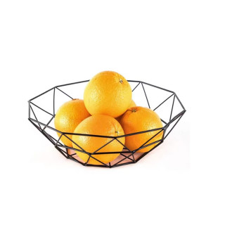 Geometrijska mrežasta činija za voće u crnoj boji