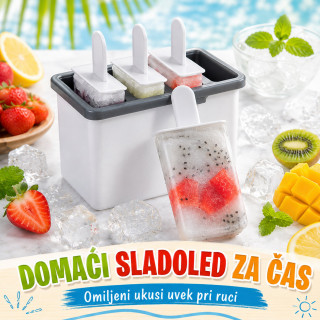 Kalup za domaći sladoled na štapiću – 4 komada odjednom