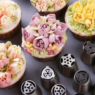 Rose Cake Set - Špric sa 7 nastavaka za ružice od šlaga