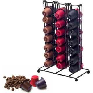 Crni stalak patrona za Nespresso kafu - 42 kapsule
