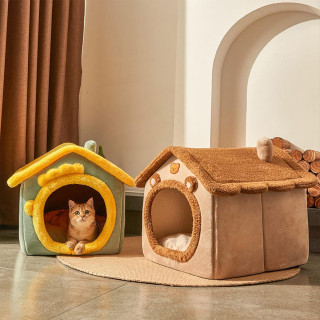 YELLOW Pet House - Udobna zeleno-žuta kućica za pse i mačke 