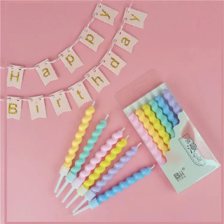 Rainbow candles - Pastelne rođendanske svećice 6 kom