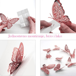 Magic Butterfly 3D stikeri leptirići - set od 12 kom