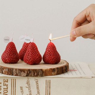 Strawberry Candle - Set od 4 mirisne sveće u obliku jagode