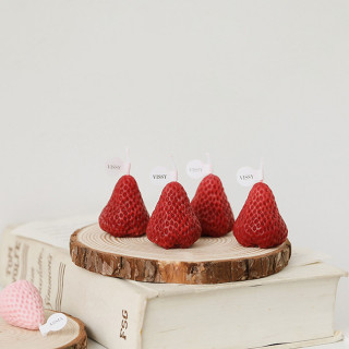 Strawberry Candle - Set od 4 mirisne sveće u obliku jagode