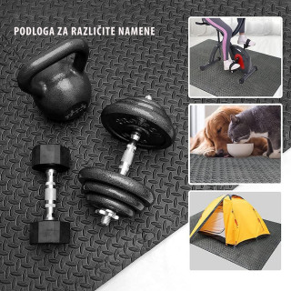 Podne EVA kocke u crnoj boji - set od 4 komada 60x60 cm