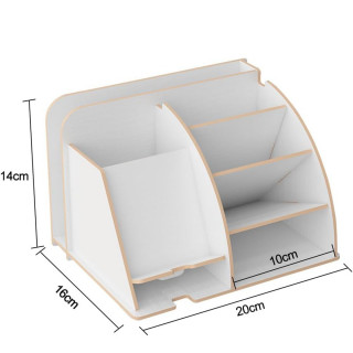 White Desk Organizer - Stoni organizer za odlaganje telefona i kancelarijskog pribora