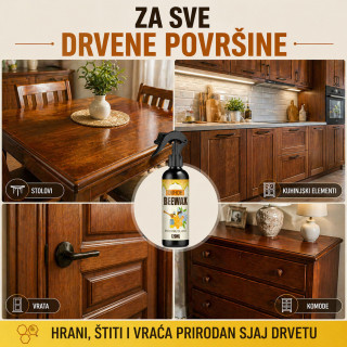 BEEWAX Sprej za drvo sa pčelinjim voskom – vraća sjaj za 30 sekundi