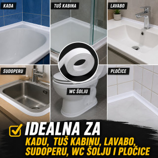 Samolepljiva vodootporna silikonska traka za spojeve – za kadu, lavabo i sudoperu