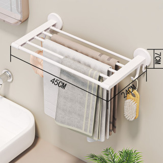 Elegantna polica i držač peškira za kupatilo - BELA BOJA