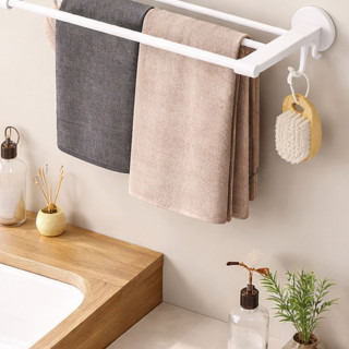 Elegantna polica i držač peškira za kupatilo - BELA BOJA