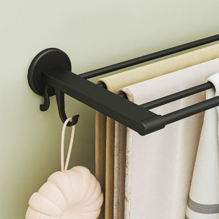 Elegantna polica i držač peškira za kupatilo - CRNA BOJA