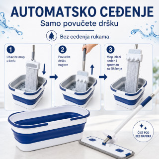 Flat Mop set sa kofom – brzo pranje i ceđenje bez prljanja ruku