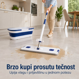 Flat Mop set sa kofom – brzo pranje i ceđenje bez prljanja ruku