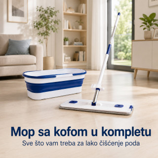 Flat Mop set sa kofom – brzo pranje i ceđenje bez prljanja ruku