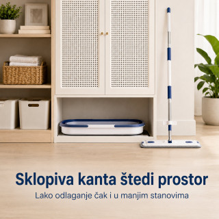 Flat Mop set sa kofom – brzo pranje i ceđenje bez prljanja ruku