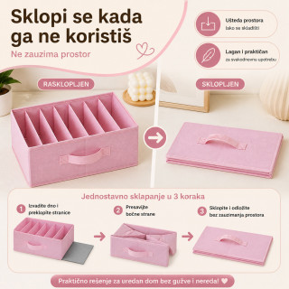 Organizer za fioku 6 pregrada – za donji veš, brushaltere i čarape