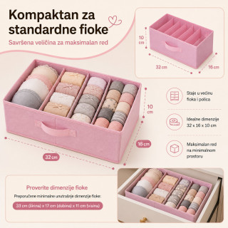 Organizer za fioku 6 pregrada – za donji veš, brushaltere i čarape