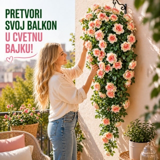 Rose Romance buket roze visećih ruža - dekorativno veštačko cveće