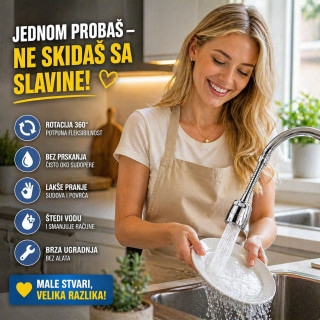 Fleksibilni nastavak za slavinu – usmeri vodu gde želiš