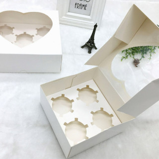 4 LOVE Box - Papirna kutija za 4 kolača sa srcastim otvorom