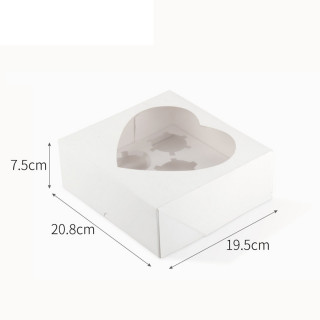 6 LOVE Box - Papirna kutija za 6 kolača sa srcastim otvorom