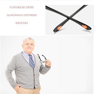 Prilagodive fleksibilne naočare dioptrije +1