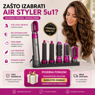Air Styler 5u1 fen sa nastavcima - Frizura kao iz salona za 5 minuta kod kuće