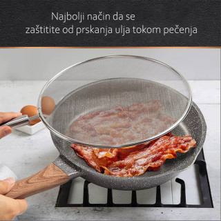Mrežasti metalni štitnik od prskalnja ulja za tiganje i šerpe