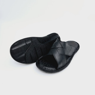 Muške kožne papuče crne boje 033 BLK